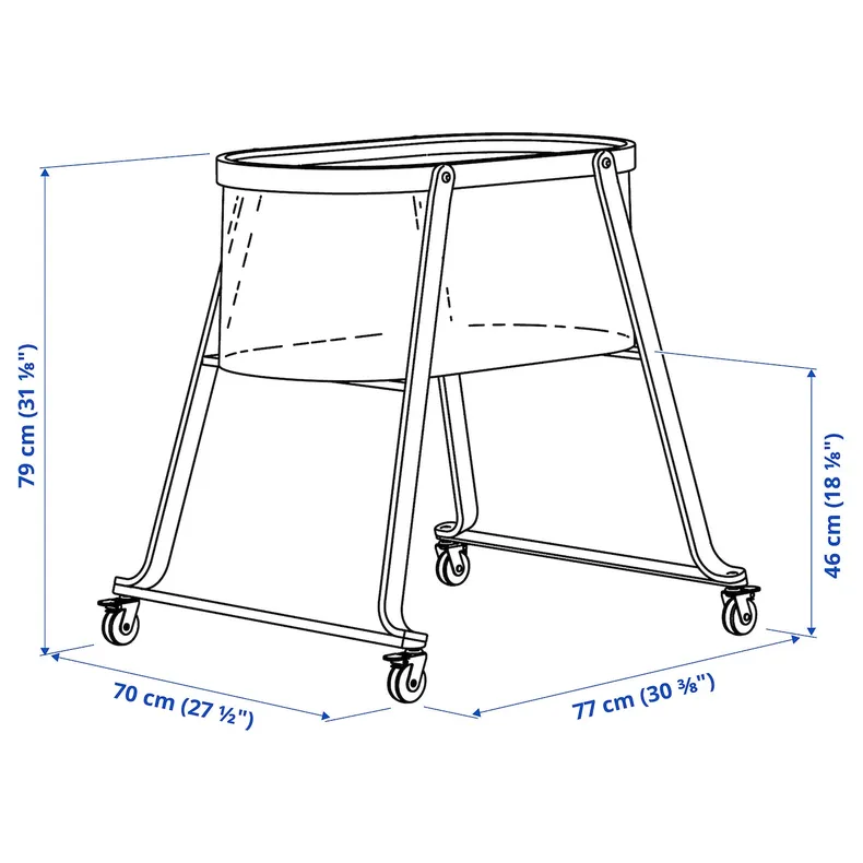 IKEA ÄLSKVÄRD ЭЛЬСКВЭРД, колыбель с матрасом, береза, 40x73 см 695.560.06 фото №7