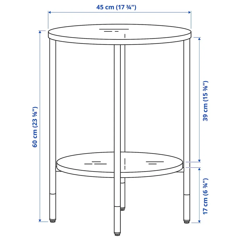 IKEA ÄSPERÖD ЭСПЕРЁД, придиванный столик, черный / стекло черное, 45 см 104.621.80 фото №7