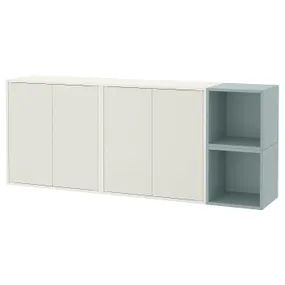 IKEA EKET ЭКЕТ, комбинация настенных шкафов, белый / светло-серый-голубой, 175x35x70 см 795.216.67 фото