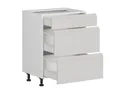 BRW Кухонный цокольный шкаф Sole 60 см с выдвижными ящиками светло-серый глянец, альпийский белый/светло-серый глянец FH_D3S_60/82_2SMB/SMB-BAL/XRAL7047 фото thumb №3