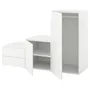 IKEA PLATSA ПЛАТСА, гардероб із 2 дверцятами+2 шухлядам, білий/ФОННЕС білий, 180x57x123 см 794.369.14 фото