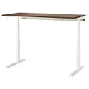 IKEA MITTZON МІТТЗОН, стіл регульований, електричний горіх / білий, 160x80 см 295.303.44 фото thumb №1