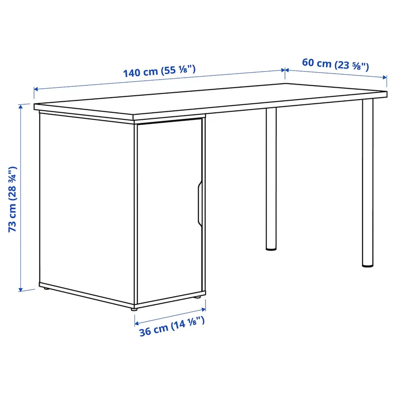 IKEA MITTCIRKEL МІТТЦІРКЕЛЬ / ALEX АЛЕКС, письмовий стіл, яскравий ефект сосни / білизни, 140x60 см 895.217.18 фото №6