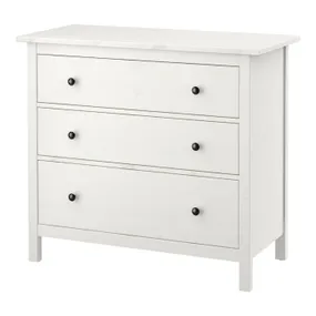 IKEA HEMNES ХЕМНЭС, комод с 3 ящиками, белое пятно, 108x96 см 804.247.45 фото