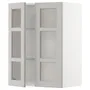 IKEA METOD МЕТОД, настінна шафа, полиці / 2 склх дверц, білий / світло-сірий Lerhyttan, 60x80 см 894.562.80 фото