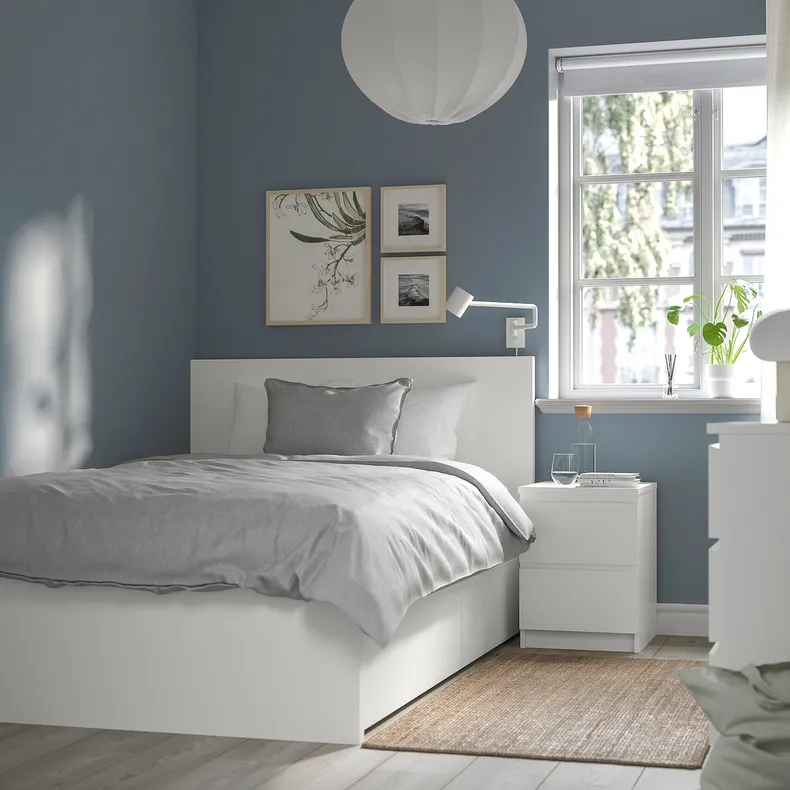 IKEA MALM МАЛЬМ, каркас кровати+2 кроватных ящика, белый / Лонсет, 120x200 см 490.477.46 фото №2