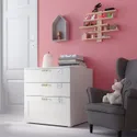 IKEA SMÅSTAD СМОСТАД, PLATSA ПЛАТСА, комод с 3 ящиками, белая белая, белая рама, 60x57x63 см фото thumb №2