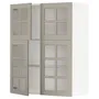 IKEA METOD МЕТОД, настінна шафа, полиці / 4 склян дверц, білий / стенсундський бежевий, 80x100 см 494.583.23 фото