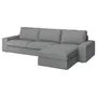 IKEA KIVIK КІВІК, 4-місний диван із кушеткою, ТІББЛЕБЮ бежевий / сірий 994.405.85 фото