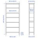 IKEA HEMNES ХЕМНЕС, книжкова шафа, біла морилка / світло-коричневий, 90x197 см 604.135.02 фото thumb №4