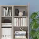 IKEA BILLY БИЛЛИ, шкаф книжный со стеклянными дверьми, серый / металлический эффект, 80x30x202 см 004.156.03 фото thumb №8