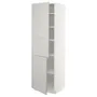 IKEA METOD МЕТОД, висока шафа із полицями / 2 дверцят, білий / світло-сірий Lerhyttan, 60x60x200 см 494.602.79 фото