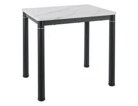 Стол обеденный SIGNAL Damar, 80 см, белый, эффект мрамора фото