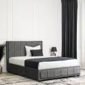 Кровать двуспальная бархатная MEBEL ELITE CARLOS Velvet, 140x200 см, серый фото thumb №2
