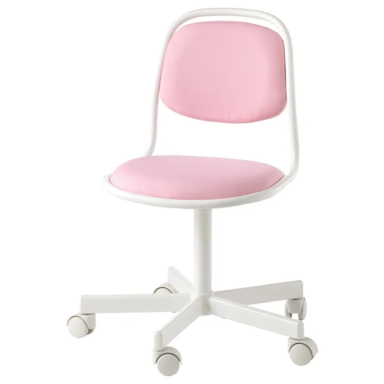 IKEA ÖRFJÄLL ОРФЬЄЛЛЬ, дитяче робоче крісло, білий/ВІССЛЕ рожевий 704.417.69 фото №1