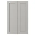 IKEA LERHYTTAN ЛЕРХЮТТАН, 2 дверцят для кутової підлог шафи, світло-сірий, 25x80 см 004.614.97 фото thumb №1