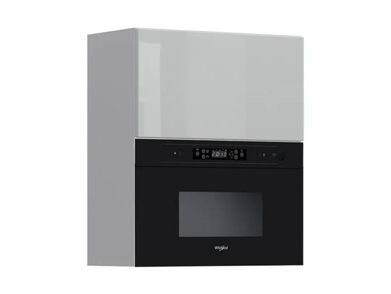 Кухонный шкаф BRW Top Line 60 см с микроволновой печью навесной серый глянцевый, серый гранола/серый глянец TV_GMO_60/72_O_AMW442-SZG/SP/CA фото №2