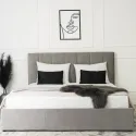 Кровать двуспальная бархатная MEBEL ELITE PANAMA Velvet, 160x200 см, Серый фото thumb №4