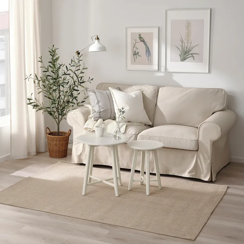 IKEA VODSKOV ВОДСКОВ, килим, пласке плетіння, натуральний / світло-сірий, 133x195 см 505.123.76 фото №3