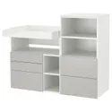 IKEA SMÅSTAD СМОСТАД / PLATSA ПЛАТСА, пеленальный стол, белый серый с книжным шкафом, 150x79x123 см 094.839.18 фото thumb №1