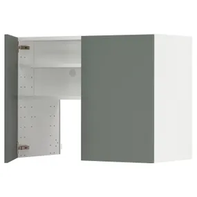 IKEA METOD МЕТОД, настінн шаф д / витяжки з полиц / дверц, білий / БОДАРП сіро-зелений, 80x60 см 695.043.95 фото
