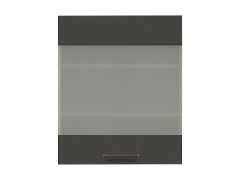 BRW Кухонна шафа Semi Line 60 см з вітриною вулканічного чорного кольору, чорний вулканічний SB_G_60/72_FV-DARV/CAW фото №1