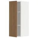 IKEA METOD МЕТОД, навесной шкаф с полками, белый / Имитация коричневого ореха, 30x80 см 195.199.07 фото thumb №1