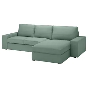 IKEA KIVIK КИВИК, 3-местный диван с козеткой, Талмира светло-зеленая 794.847.78 фото