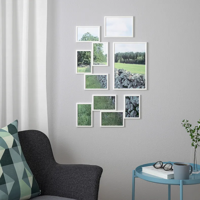 IKEA YLLEVAD ІЛЛЕВАД, рамка для колажу на 4 фотографії, білий, 21x41 см 304.252.76 фото №3