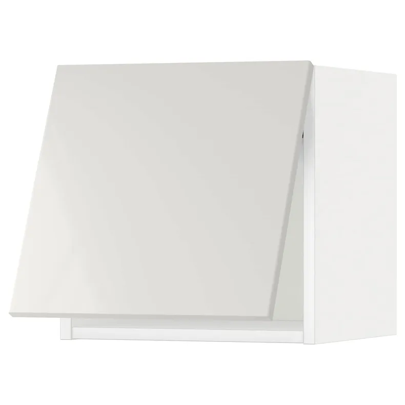 IKEA METOD МЕТОД, навесной горизонтальный шкаф, белый / светло-серый, 40x40 см 493.944.06 фото №1