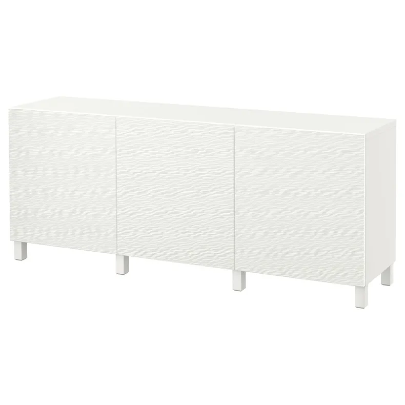 IKEA BESTÅ БЕСТО, комбинация для хранения с дверцами, белый / Лаксвикен / Стуббарп белый, 180x42x74 см 491.398.97 фото №1