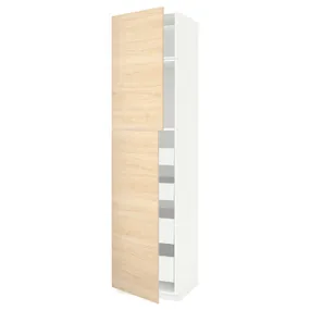 IKEA METOD МЕТОД / MAXIMERA МАКСІМЕРА, висока шафа, 2 дверцят/4 шухляди, білий/АСКЕРСУНД під світлий ясен, 60x60x240 см 294.541.99 фото