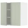 IKEA METOD МЕТОД, навісна шафа з полицями / 2 дверцят, білий / Стенсунд світло-зелений, 60x60 см 294.864.64 фото