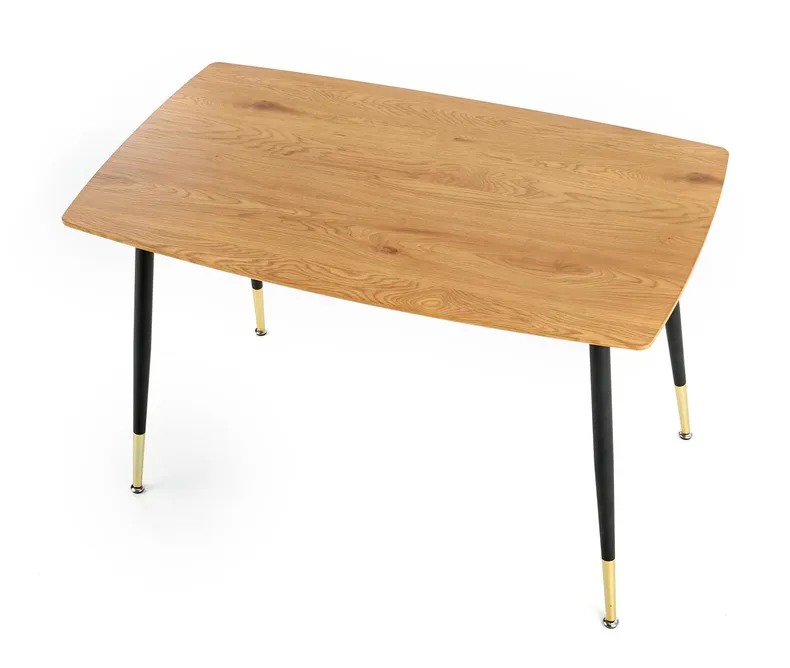 Кухонний стіл HALMAR TRIPOLIS 120x70 см, стільниця - дуб золотий, ніжки - чорні фото №3
