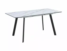 Стол обеденный раскладной SIGNAL Bari 120(160)х80 см, белый мрамор фото