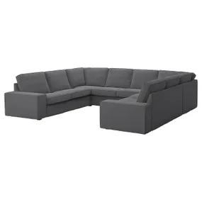 IKEA KIVIK КИВИК, 6-местный п-образный диван, Талмира средне-серая 095.278.04 фото