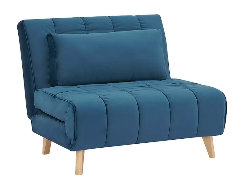 Крісло м'яке розкладне оксамитове SIGNAL BILLY Velvet, синій фото №1