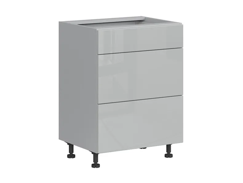 BRW Кухонный базовый шкаф Top Line 60 см с ящиками soft-close серый глянец, серый гранола/серый глянец TV_D3S_60/82_2STB/STB-SZG/SP фото №2