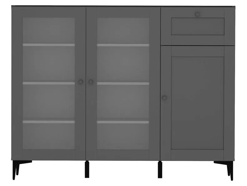 BRW Комод Modeo 150 см шкаф с 3 дверцами и выдвижным ящиком графит KOM/150/100/40_7B-GF/GF фото №2