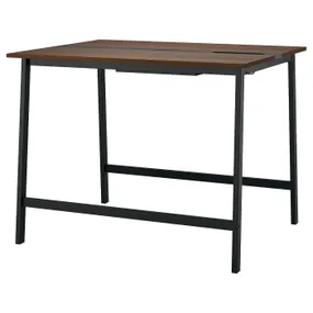 IKEA MITTZON МІТТЗОН, стіл для конференцій, Шпон горіха / чорний, 140x108x105 см 095.334.71 фото
