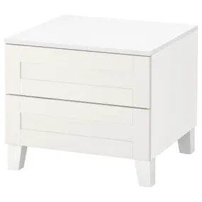 IKEA PLATSA ПЛАТСА, комод с 2 ящиками, белый / саннидальный белый, 60x57x53 см 794.878.52 фото
