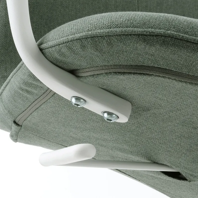 IKEA LÅNGFJÄLL ЛОНГФЬЕЛЛЬ, рабочий стул с подлокотниками, Окрашенный в зеленый / серый / белый цвет 995.068.16 фото №4