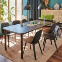 IKEA STRANDTORP СТРАНДТОРП / ODGER ОДГЕР, стол и 8 стульев, коричневый / антрацит, 150 / 205 / 260 см 294.829.89 фото thumb №8