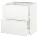 IKEA METOD МЕТОД / MAXIMERA МАКСИМЕРА, напольн шкаф 2фрнт / 2выс ящ, белый / Воксторп матовый белый, 80x60 см 891.121.03 фото thumb №1
