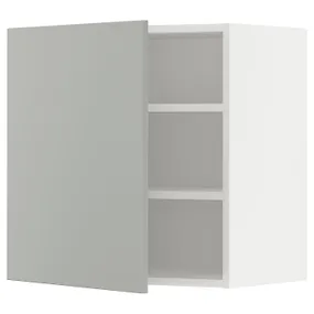 IKEA METOD МЕТОД, шафа навісна із полицями, білий / Хавсторп світло-сірий, 60x60 см 895.393.94 фото
