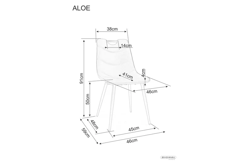 Обідній стілець SIGNAL ALOE TAP Коричневий фото №2