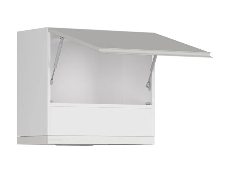 BRW Верхний шкаф для кухни Sole 60 см с вытяжкой светло-серый глянец, альпийский белый/светло-серый глянец FH_GOO_60/50_O_FL_BRW-BAL/XRAL7047/BI фото №3