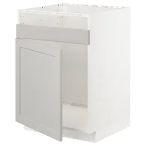 IKEA METOD МЕТОД, підлог шафа для HAV ХАВ одинарї мий, білий / світло-сірий Lerhyttan, 60x60 см 794.587.55 фото
