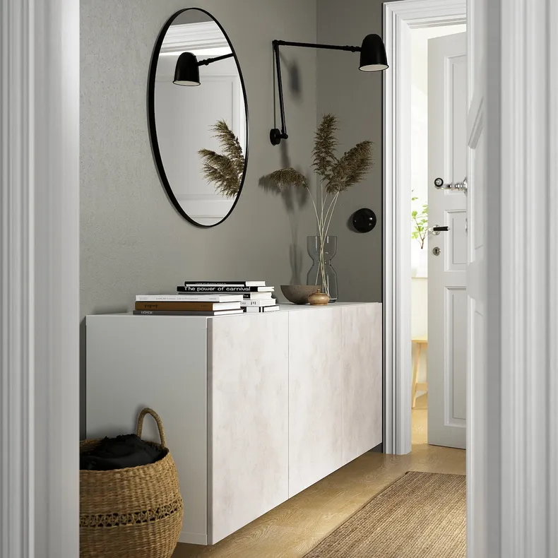 IKEA KALLVIKEN КЭЛЛЬВИКЕН, дверь, светло-серый имитирующий бетон, 60x64 см 504.887.67 фото №3