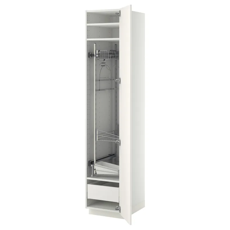 IKEA METOD МЕТОД / MAXIMERA МАКСИМЕРА, высокий шкаф с отд д / акс д / уборки, белый / белый, 40x60x200 см 093.542.33 фото №1